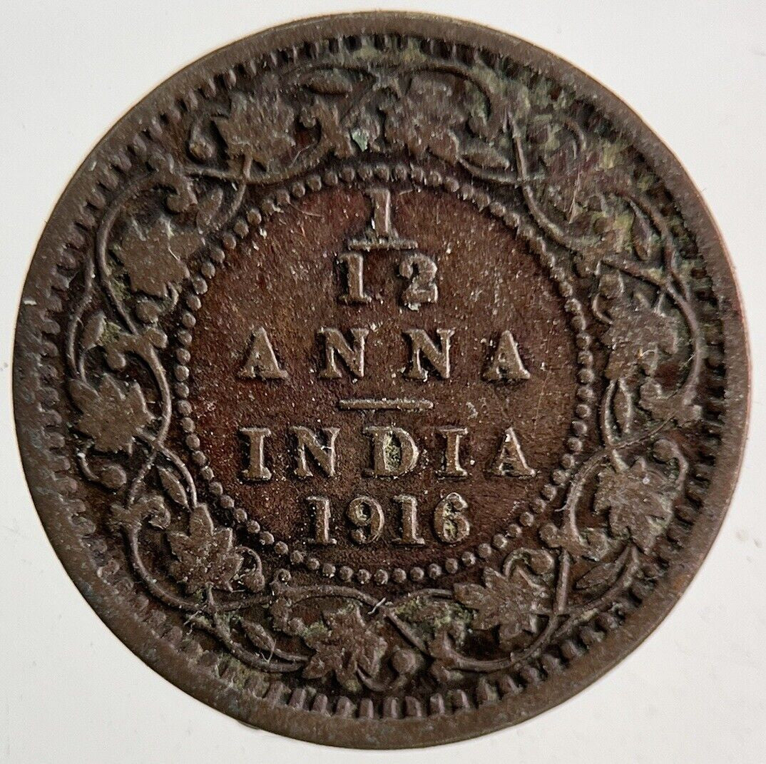 1916 India 1/12 Anna Coin | Collectable Grade
