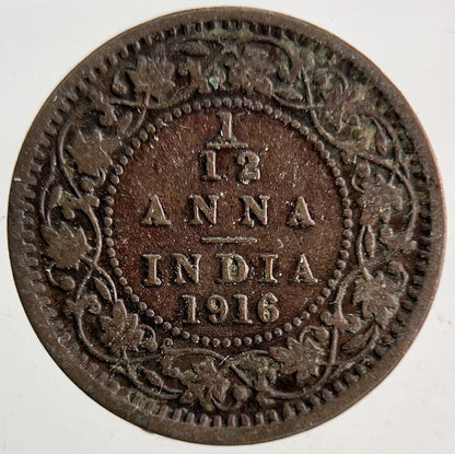 1916 India 1/12 Anna Coin | Collectable Grade