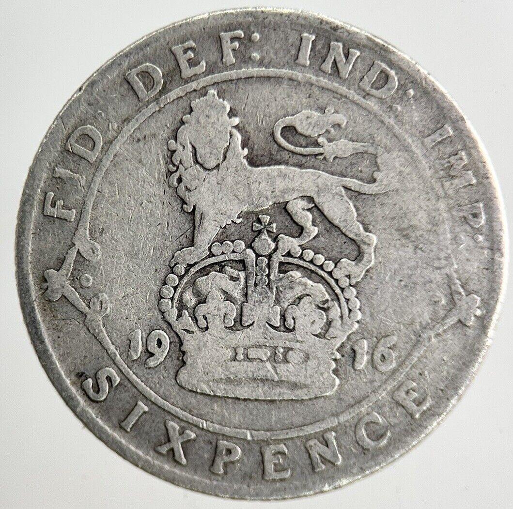 1916 George V Sixpence Silver Coin | Fair Grade
