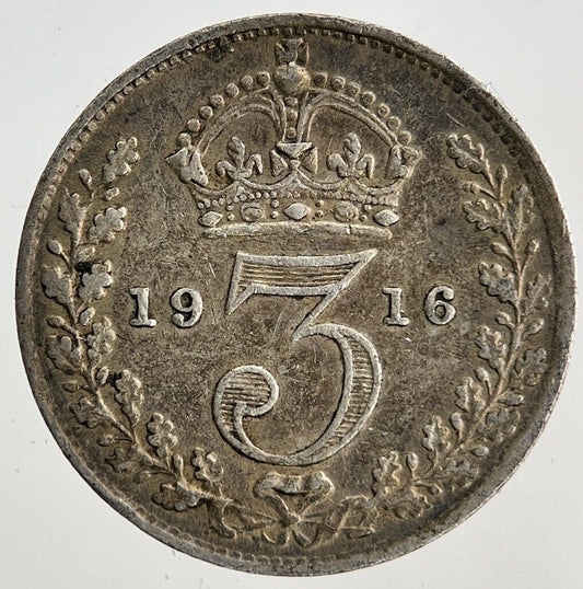 1916 George V Threepence Silver Coin | Very High Grade