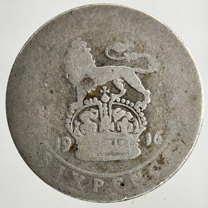 1916 George V Sixpence Silver Coin | Fair Grade
