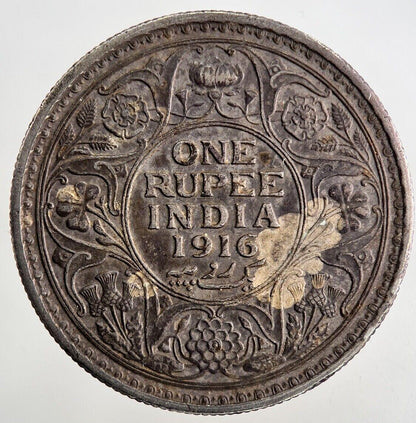 1916 India 1 One Rupee Silver Coin | Very High Grade