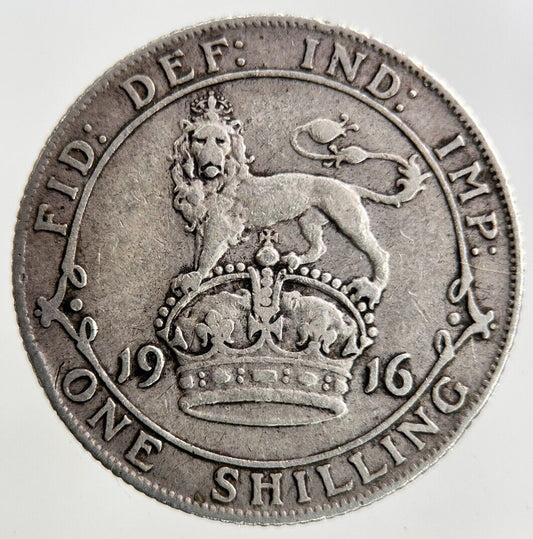 1916 George V Shilling Silver Coin | Fine Collectable Grade