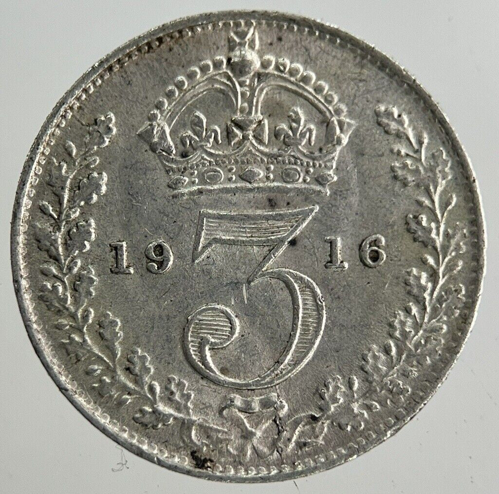 1916 George V Threepence Silver Coin | Very High Grade