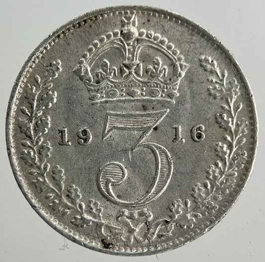 1916 George V Threepence Silver Coin | Very High Grade