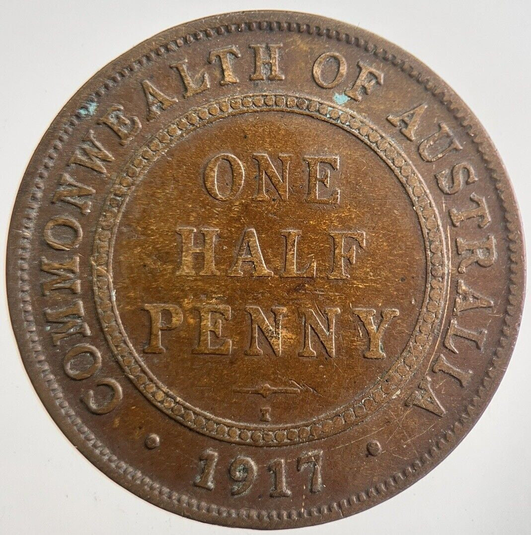 1917 Australia One Half Penny Coin | Fine Collectable Grade | a7745