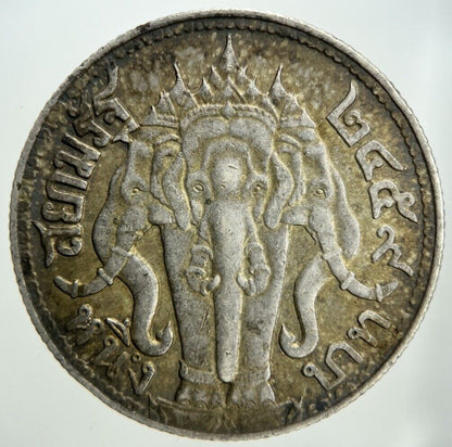 1916 Thailand Elephant 4 Salung 1 One Baht Silver Coin | Very High Grade