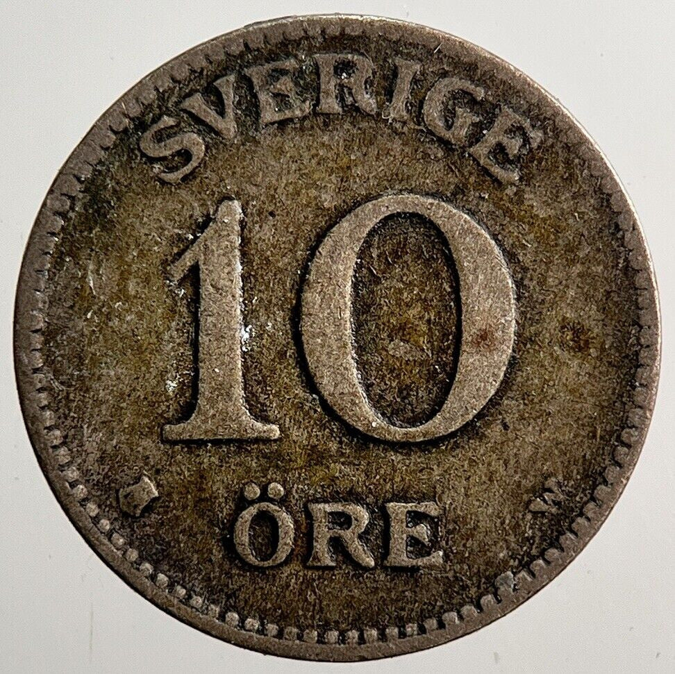 1916 Sweden 10 Ore Silver Coin | Collectable Grade | a3766