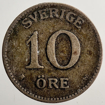 1916 Sweden 10 Ore Silver Coin | Collectable Grade | a3766