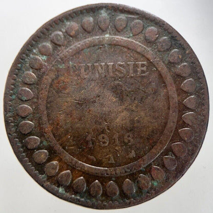1916 Tunisia 10 Centimes Coin | Fair Grade | a7331