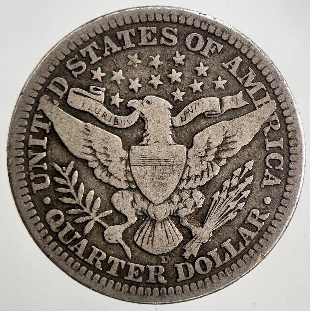 1916-D US USA Barber Quarter Silver Coin | Fine Collectable Grade | a5534