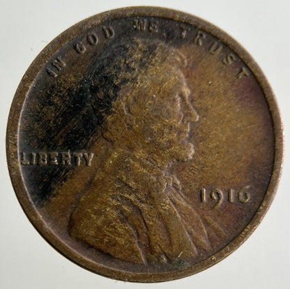 1916 US USA One Cent Coin | Collectable Grade