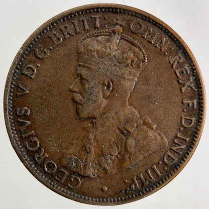 1917 Australia Half-Penny Coin | Fine Collectable Grade