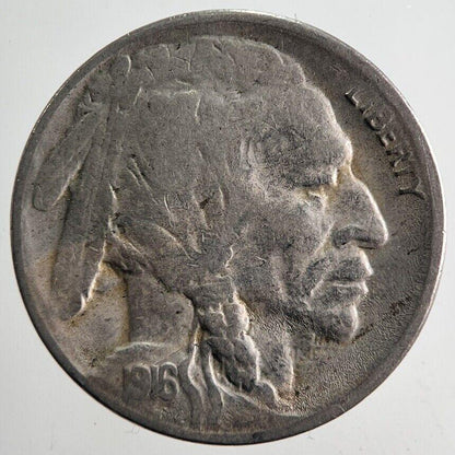 1916-S US USA Indian Head Buffalo Nickel Coin | Fine Collectable Grade