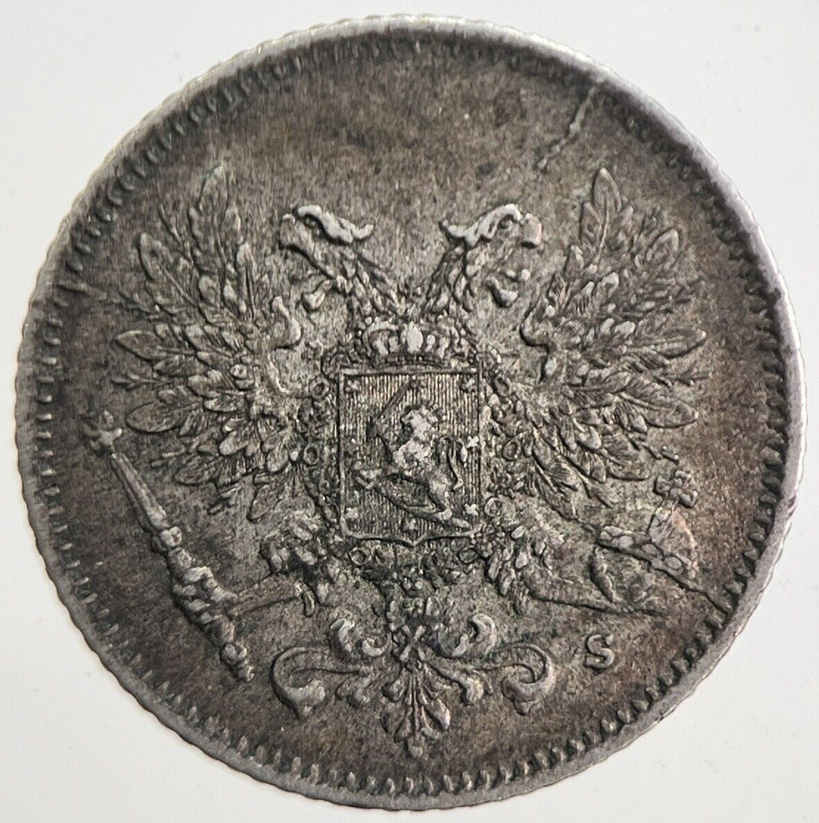 1917 Finland 25 Pennia Silver Coin | Very High Grade | a4858