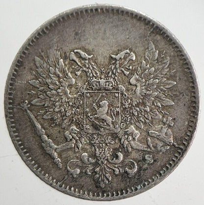 1917 Finland 25 Pennia Silver Coin | Very High Grade | a4859
