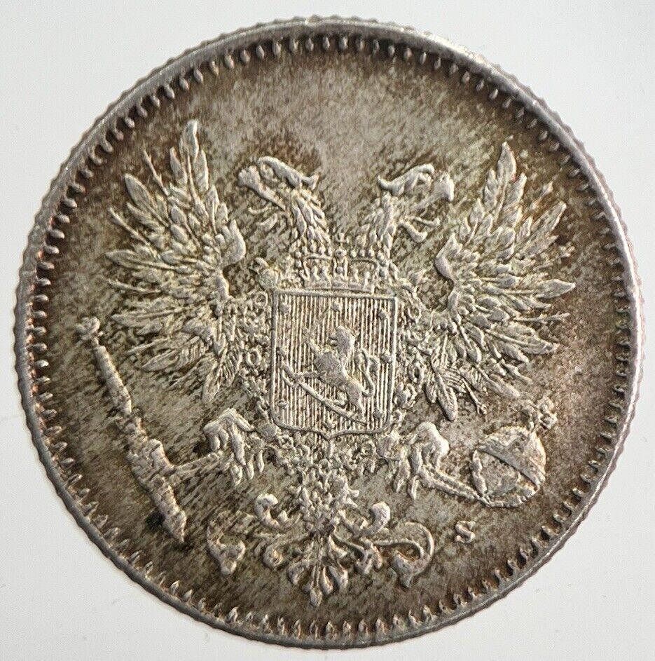 1917 Finland 50 Pennia Silver Coin | Very High Grade | a4853