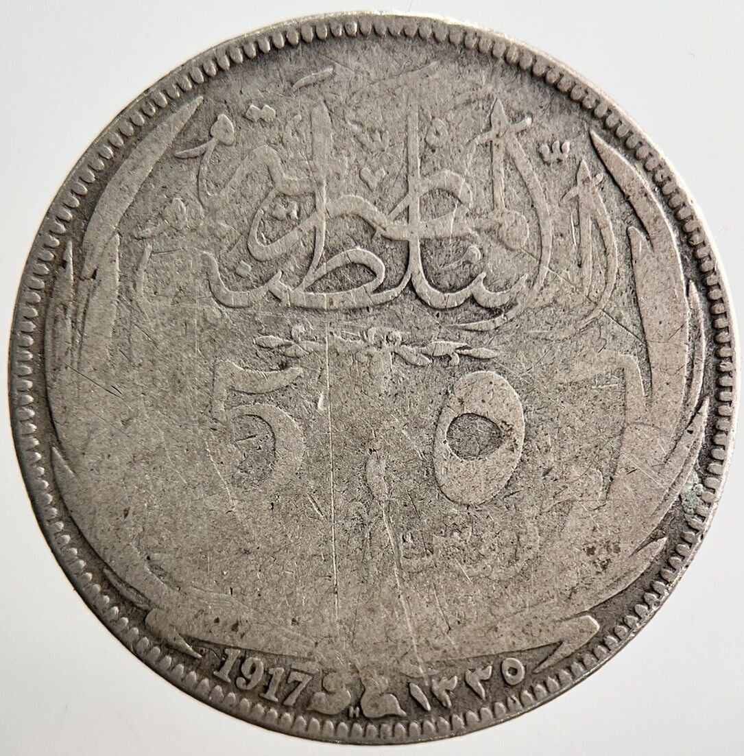 1917 Egypt 5 Piastres Silver Coin | Fair Grade | a3476
