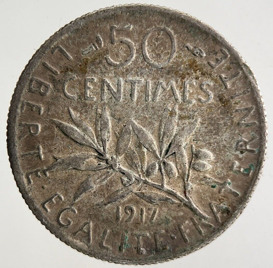 1917 France 50 Centimes Silver Coin | Collectable Grade