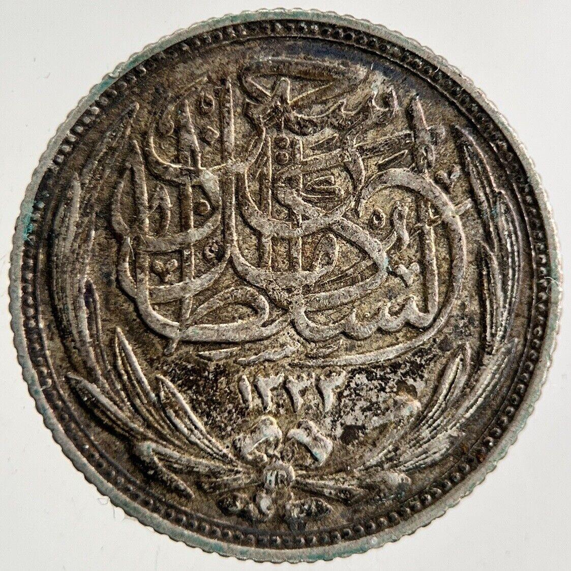 1917 Egypt 2 Piastres Silver Coin | Fine Collectable Grade