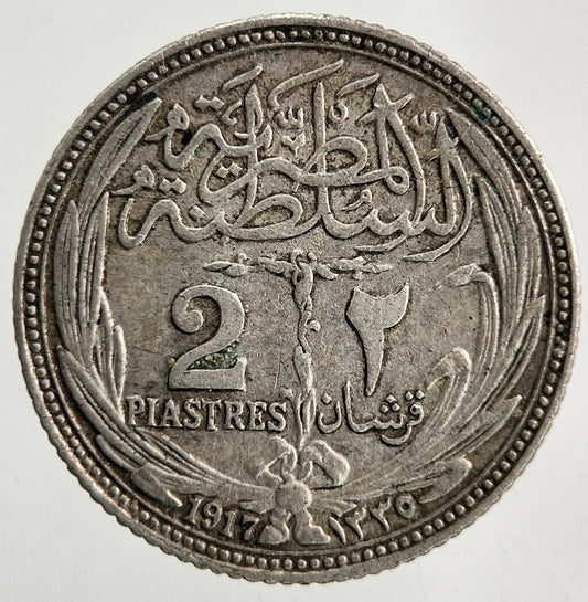 1917 Egypt 2 Piastres Silver Coin | Fine Collectable Grade