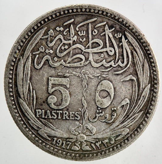 1917 Egypt 5 Piastres Silver Coin | Fine Collectable Grade