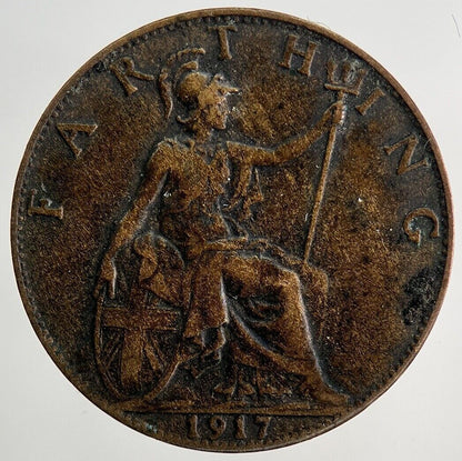 1917 George V Farthing Coin | Fine Collectable Grade