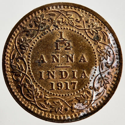 1917 India 1/12 Anna Coin | Very High Grade | a569