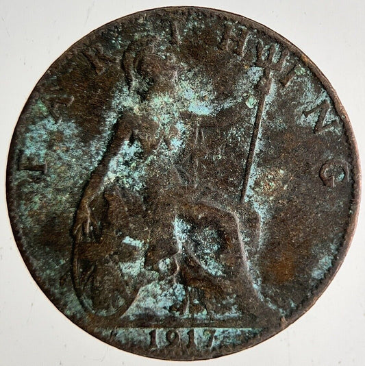 1917 George V Farthing Coin | Collectable Grade