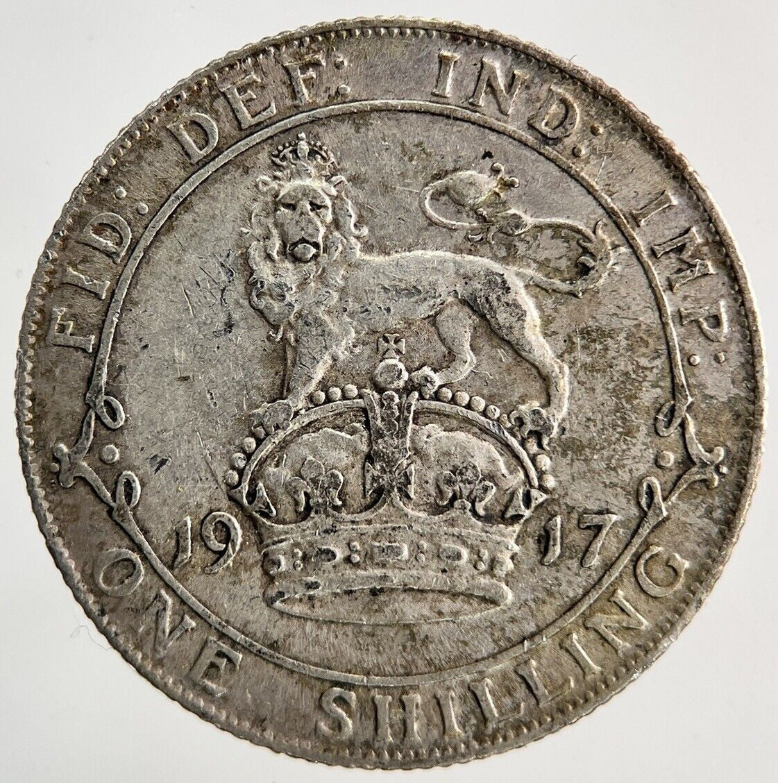 1917 George V Shilling Silver Coin | Very High Grade