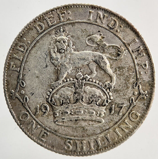 1917 George V Shilling Silver Coin | Very High Grade