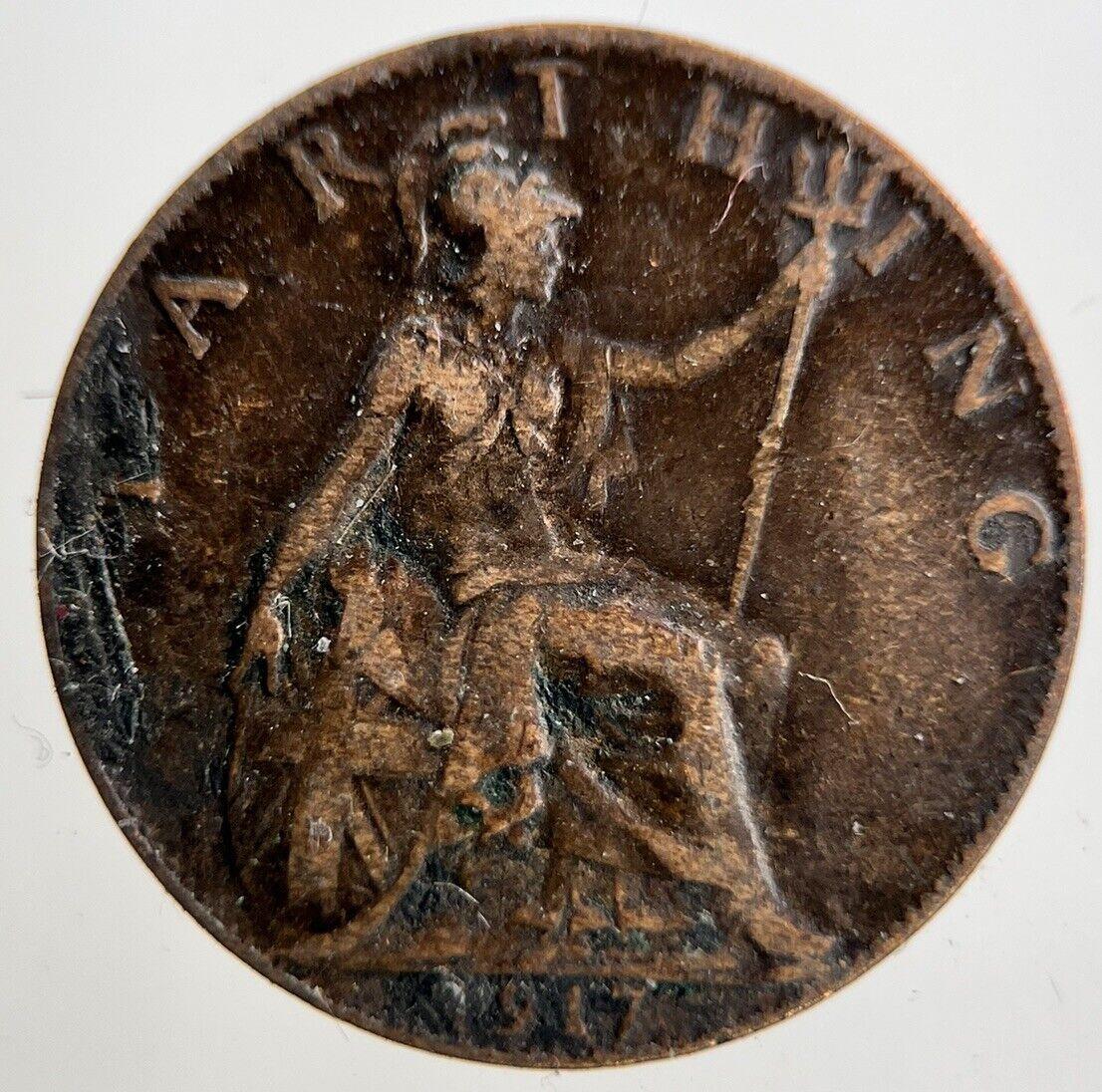 1917 George V Farthing Coin | Fine Collectable Grade