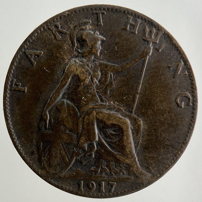1917 George V Farthing Coin | Fine Collectable Grade