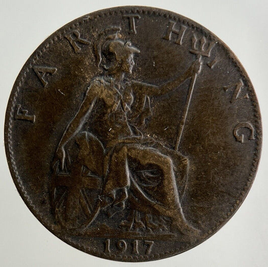 1917 George V Farthing Coin | Fine Collectable Grade