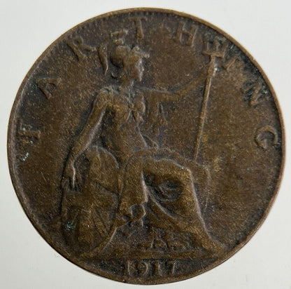 1917 George V Farthing Coin | Fine Collectable Grade
