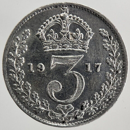 1917 George V Threepence Silver Coin | Very High Grade