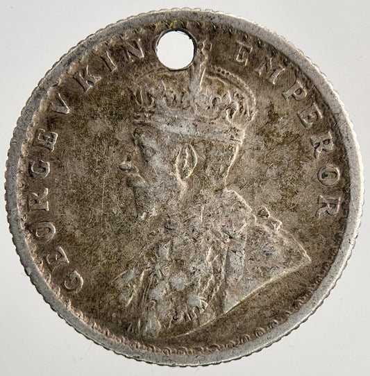 1917 India 1/4 Quarter Rupee Silver Coin | Fine Collectable Grade | a6488