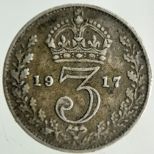 1917 George V Threepence Silver Coin | Fine Collectable Grade
