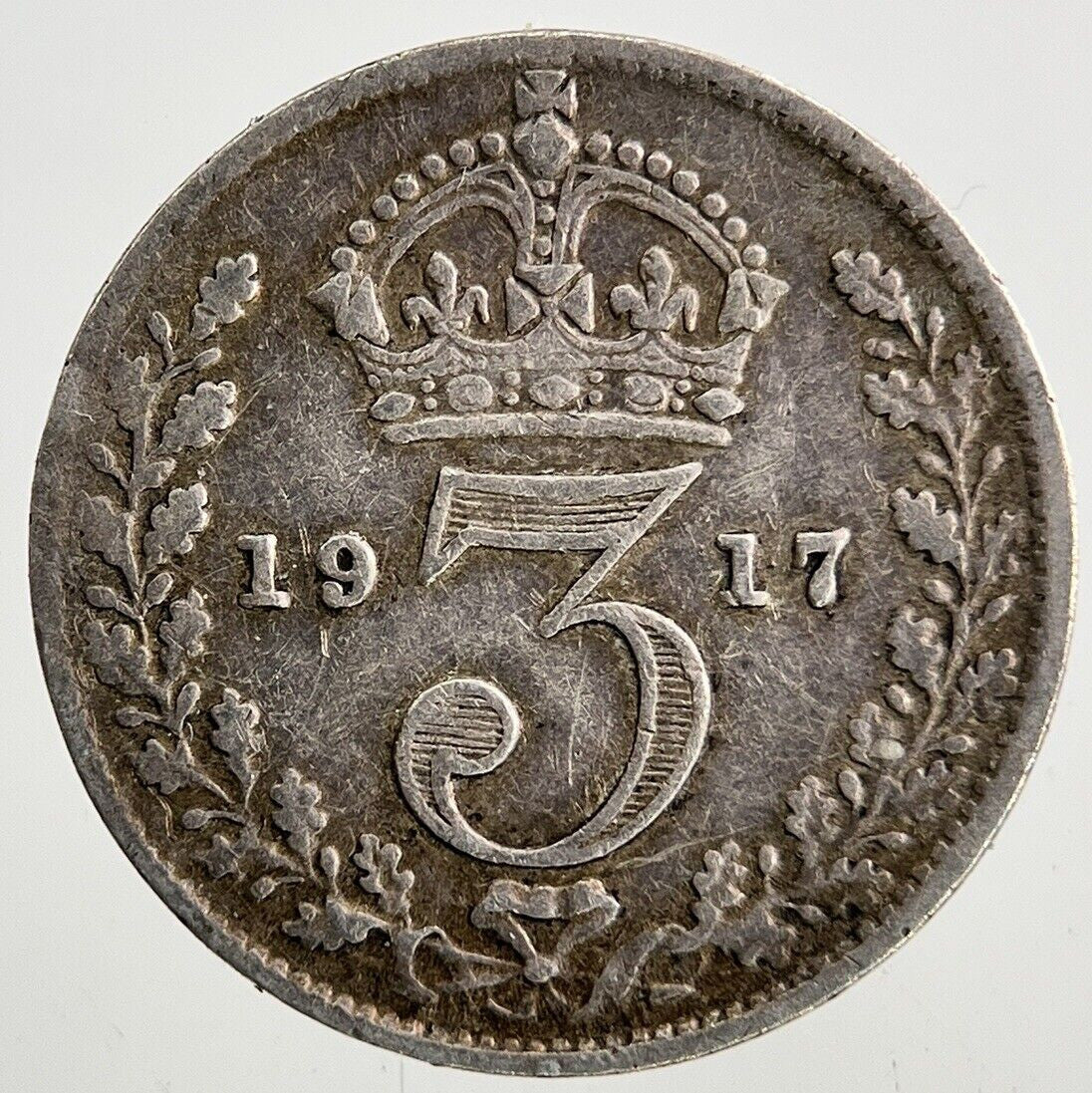1917 George V Threepence Silver Coin | Fine Collectable Grade