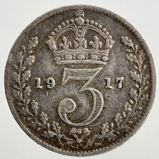 1917 George V Threepence Silver Coin | Fine Collectable Grade
