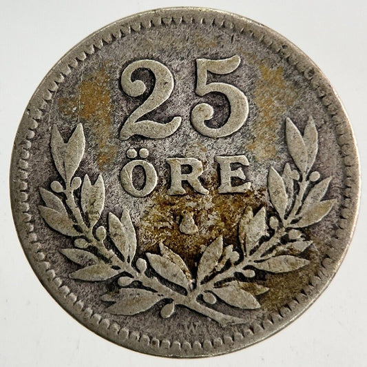 1917 Sweden 25 Ore Silver Coin | Collectable Grade