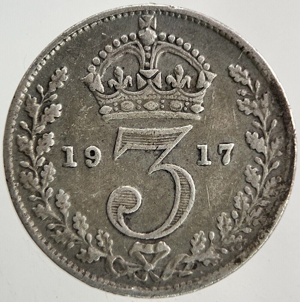 1917 George V Threepence Silver Coin | Fine Collectable Grade