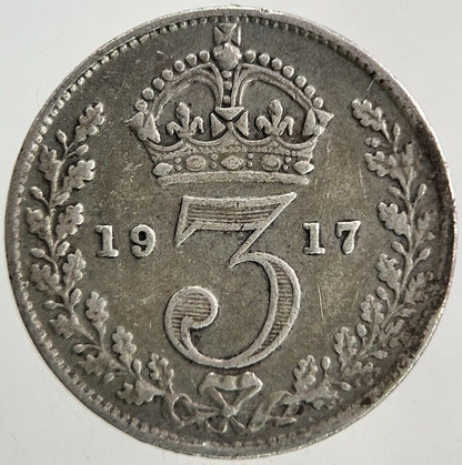 1917 George V Threepence Silver Coin | Fine Collectable Grade