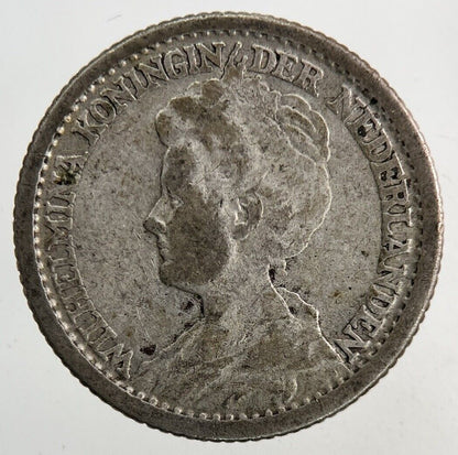 1917 Netherlands 25 Cents Silver Coin | Fine Collectable Grade
