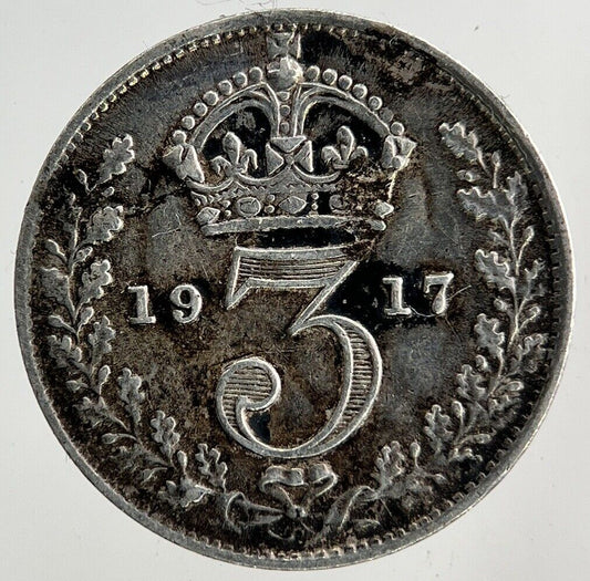 1917 George V Threepence Silver Coin | Very High Grade