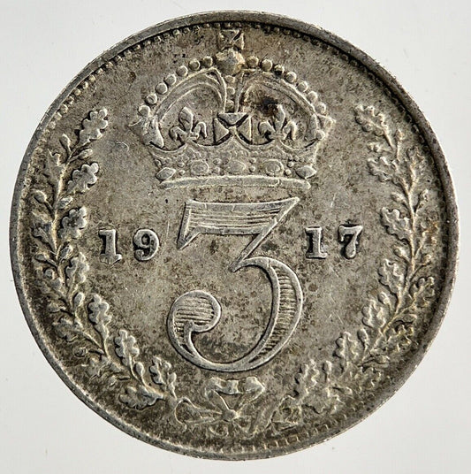 1917 George V Threepence Silver Coin | Very High Grade