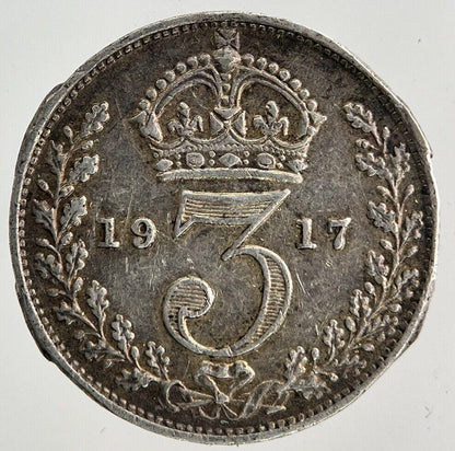 1917 George V Threepence Silver Coin | Very High Grade