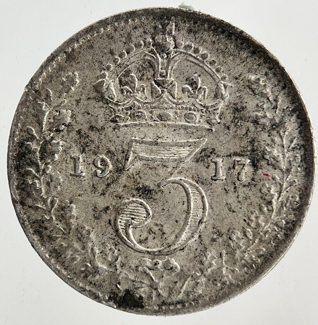 1917 George V Threepence Silver Coin | Very High Grade