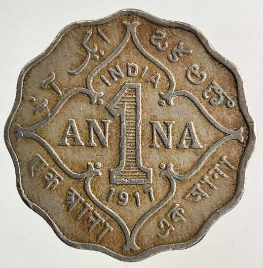 1917 India 1 Anna Coin | Fine Collectable Grade