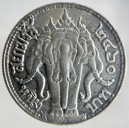 1917 Thailand Large Elephant 1 Baht Silver Coin | Very High Grade
